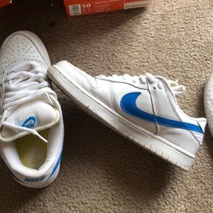 White and blue nike dunk low pro SB